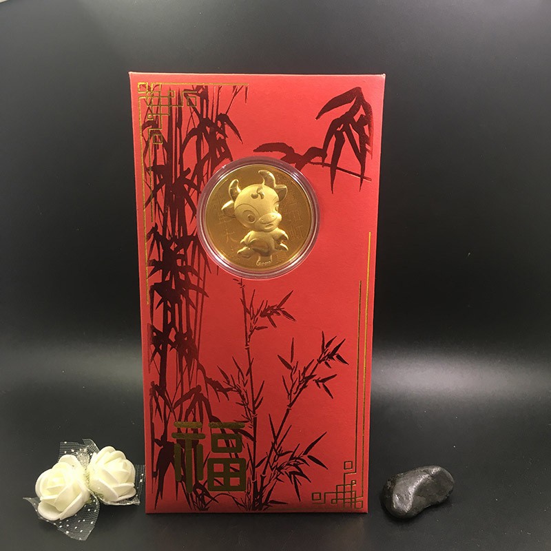 Lì xì đồng vàng chú TRÂU may mắn mạ vàng 24K - TẾT TÂN SỬU 2021 - C01