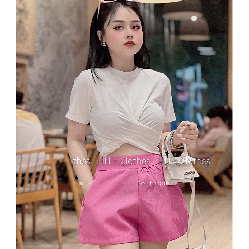 Áo Croptop Chéo Bụng Hàng Quảng Châu H0551