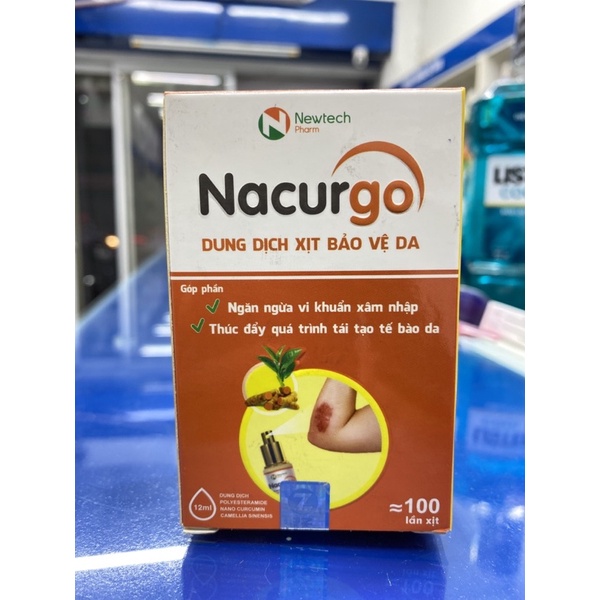 Nacurgo màng sinh học băng vết thương, tránh nhiễm trùng dạng xịt - Chai 12ml