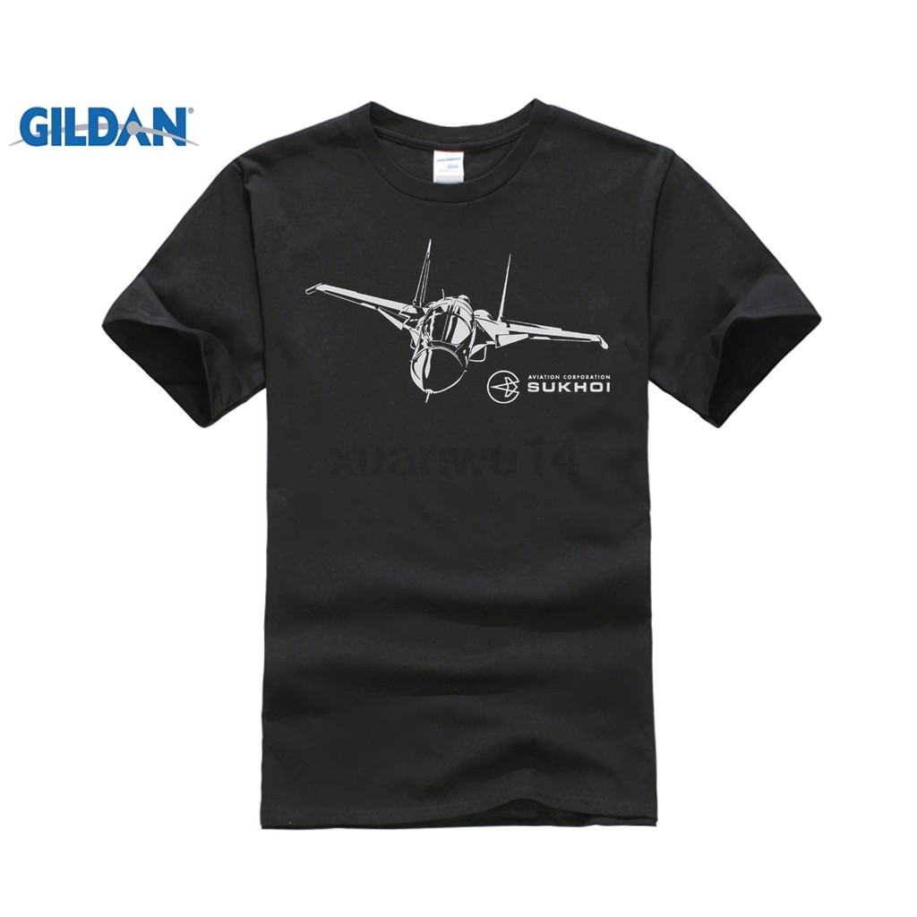 Diy Cotton T Shirt Men Family T-Shirt Sukhoi Su-34 Syrien Russian Airplane Bomber make Tee Shirts Black
