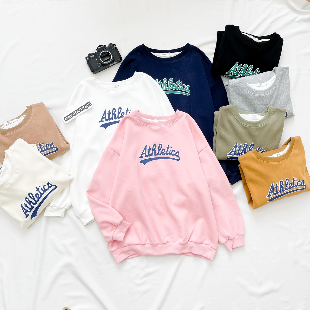 [HÀNG CÓ SẴN] Áo nỉ dài tay May Boutique áo nỉ oversize in chữ Athletics ABS21A_109.039 | BigBuy360 - bigbuy360.vn