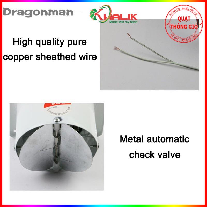 💎Tổng kho KHALIK💎 Quạt thông gió gắn tường mặt vuông nhỏ gọn tốc độ cao 4inch 20w tiện dụng cho nhà tắm nhà bếp