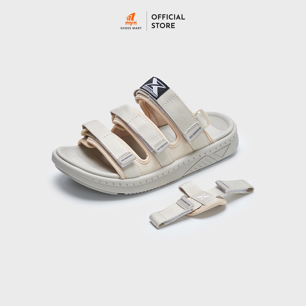 Giày Sandal nam nữ ZX 3719 LIGHT CREAM 3 quai ngang EVA công nghệ cao quai sau tháo rời làm dép, không có khóa