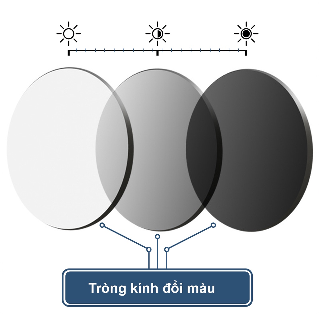 Mắt kính cận nam nữ EYE PLUS Bevis đổi màu chính hãng chống trầy xước