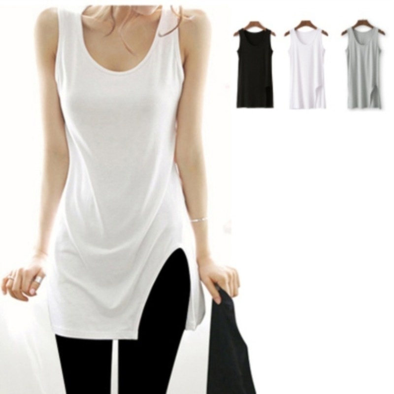 Đầm thun không tay xẻ tà thời trang dành cho nữ