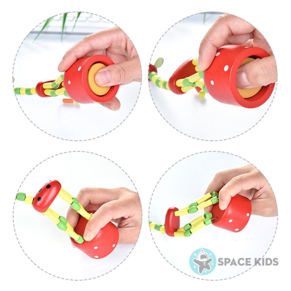 Đồ chơi gỗ thông minh Hươu cao cổ thay đổi tư thế, nhiều màu sắc cho bé giúp tay linh hoạt Space Kids