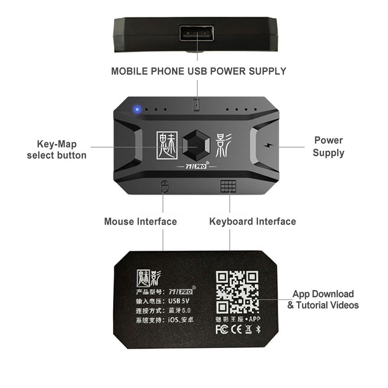 Bộ chuyển đổi chơi game Pubg FF Cod giá rẻ,...MEIYING M1 PRO hỗ trợ ghìm tâm, auto tap kết nối adroi và IOS cho gaming.