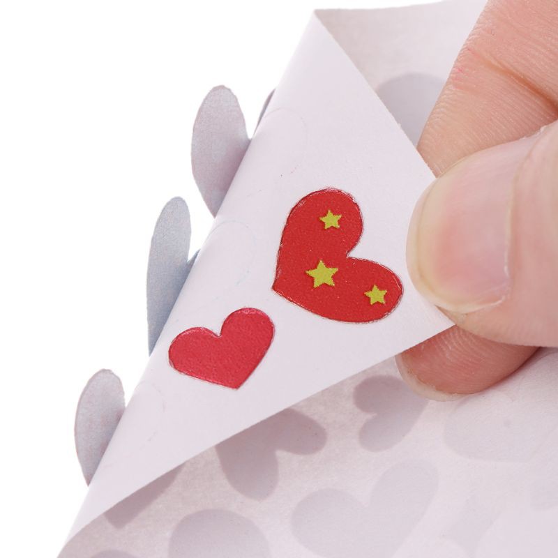 Set 10 tấm hình dán trái tim trang trí sổ tay tán dương