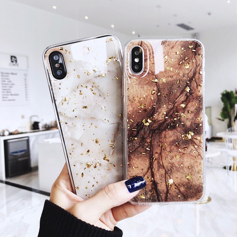 Vỏ điện thoại iPhone 12 Pro Max / iPhone 12 Pro / 11 Pro Max Marble Gold Foli cho iphone 6 6splsu i8 X i8plus XS MAX XR