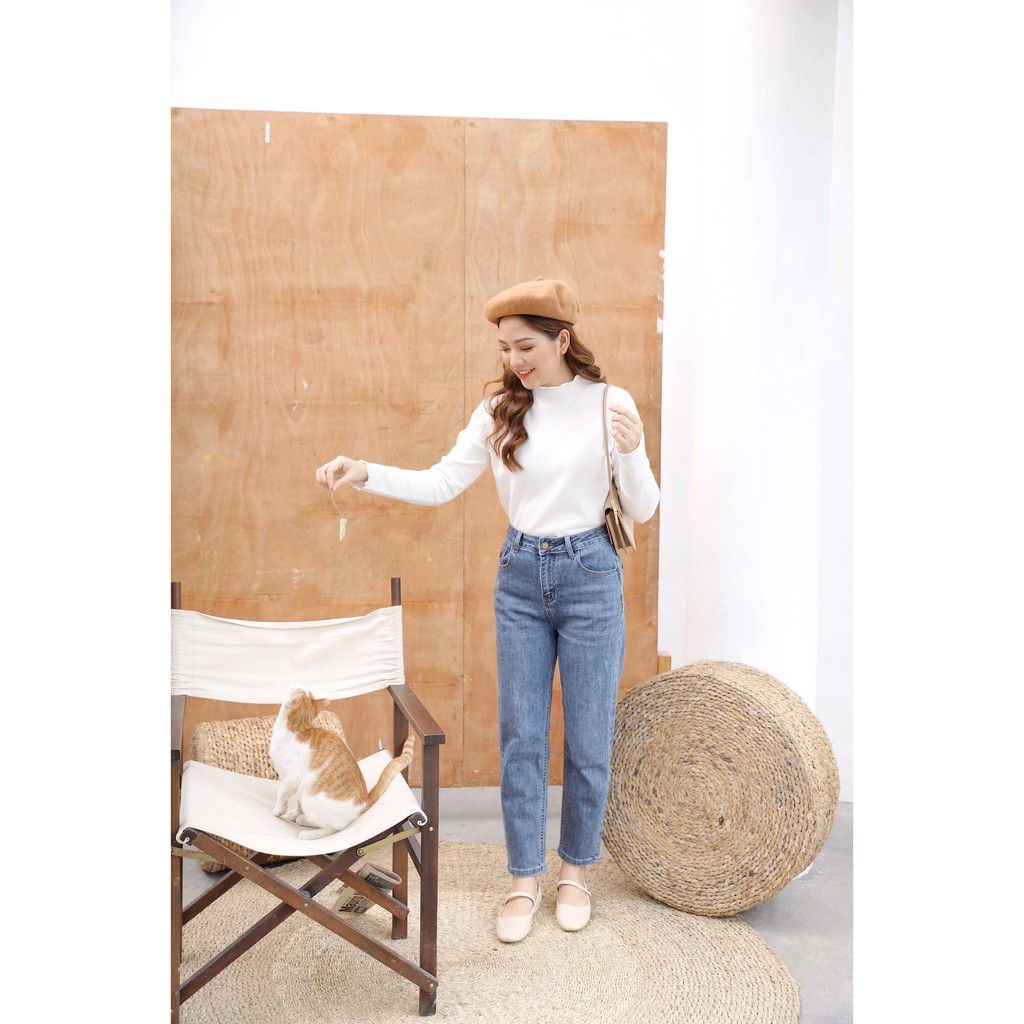 Áo len nữ mỏng, cổ lỡ bèo viền Twentyfive 3488 | BigBuy360 - bigbuy360.vn