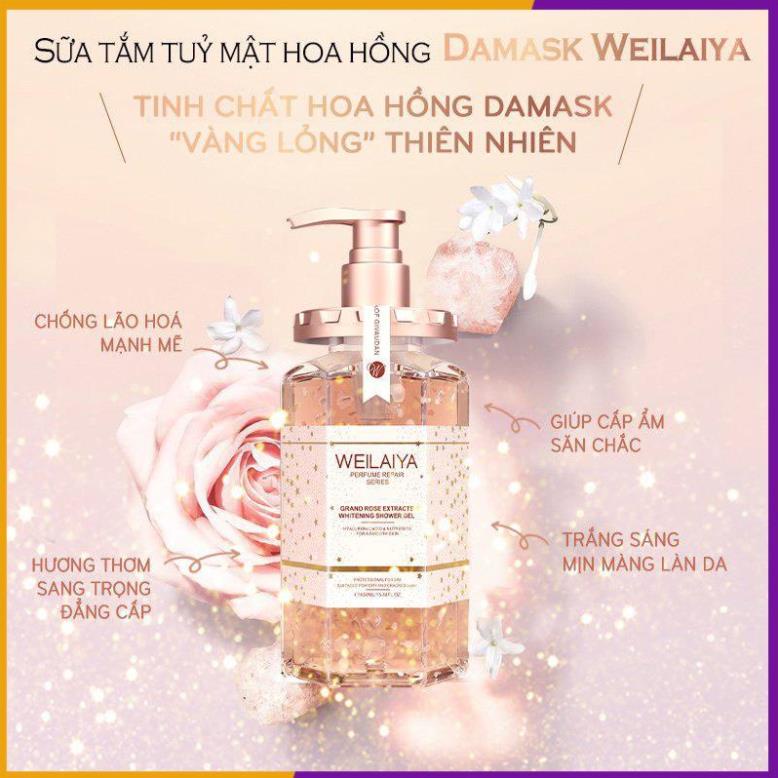 Sữa Tắm Trắng Da Cánh Hoa Hồng Damask Weilaiya - Lưu Hương Thơm Lâu - Dung Tích 450ml | BigBuy360 - bigbuy360.vn