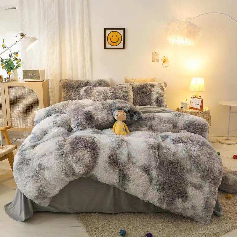 Bộ ga nỉ nhung lông (TẶNG GỐI TIM,TÚI SÁCH) hàng nhập khẩu loại 1 giá rẻ