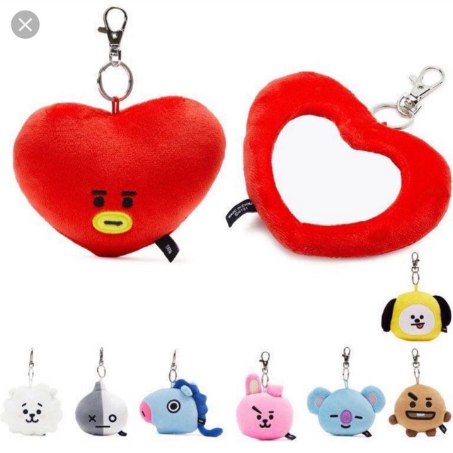 Móc khoá gương | Plush mirror bag charm BT21 Official