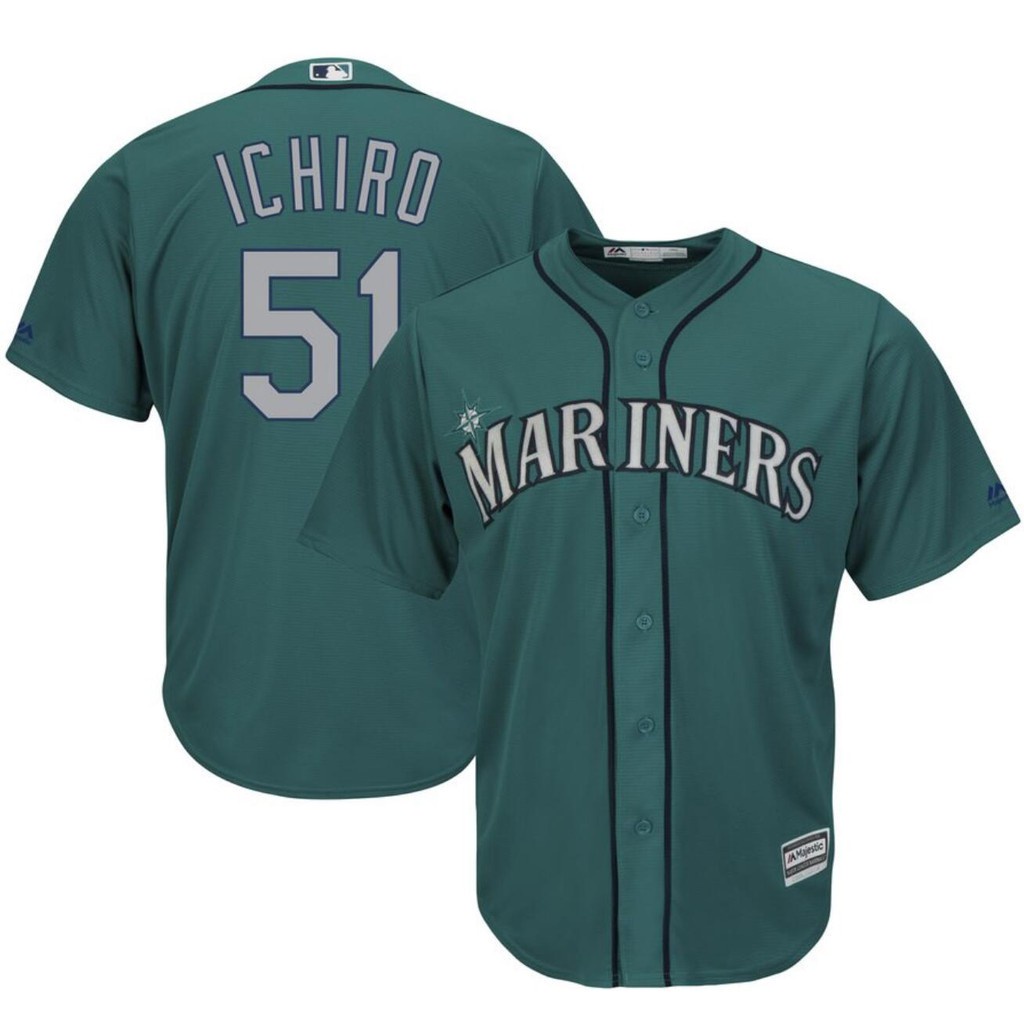 Áo Bóng Chày Thể Thao Giản Dị MLB Seattle Mariners Số 51 Ichiro Suzuki Jersey Plus Size