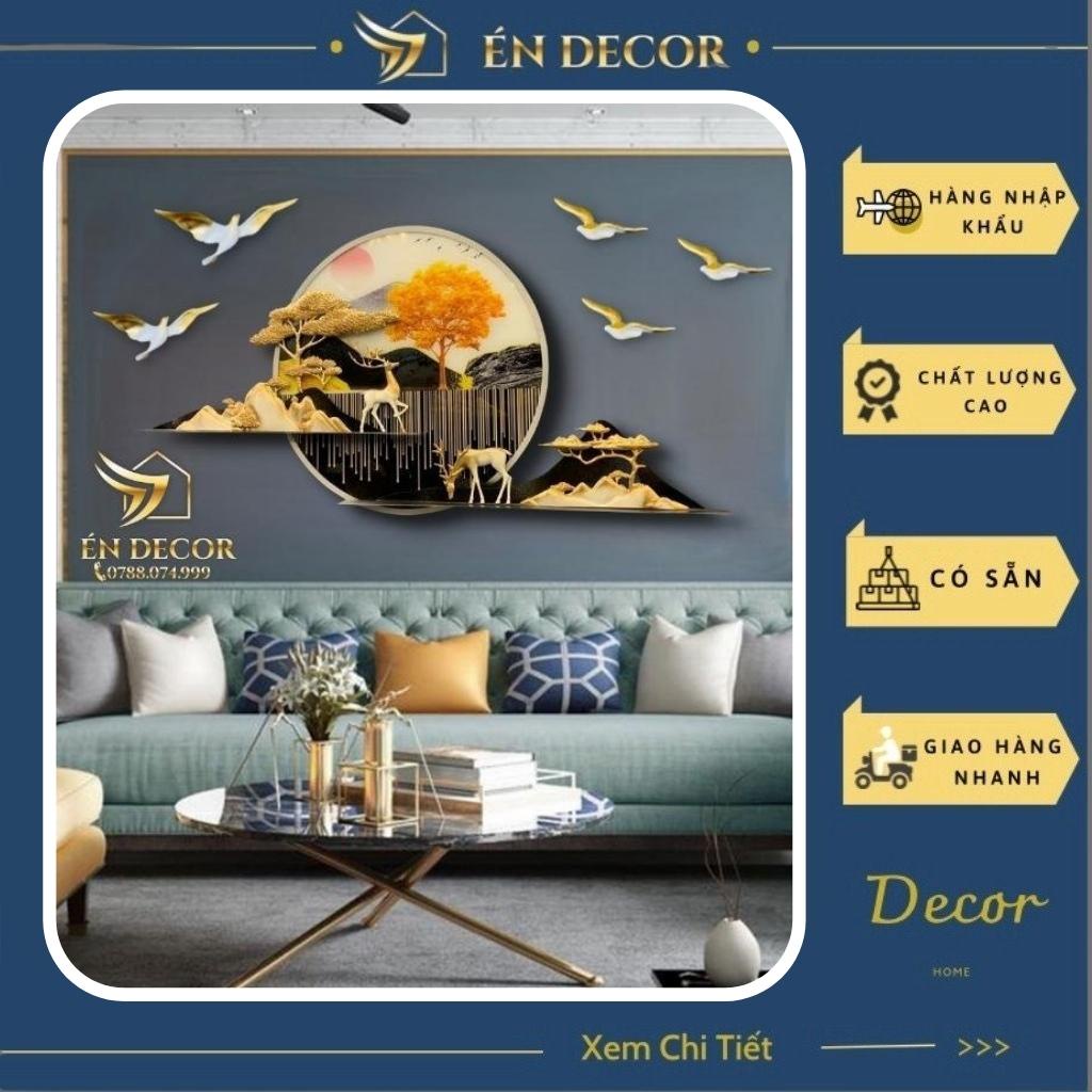 Tranh Phong Cảnh Treo Tường Đôi Hươu Nghệ Thuật, Tranh Sắt TD14, Én Decor