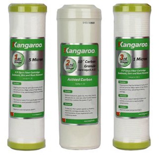 Bộ 3 Lõi Lọc nước 1,2,3 Kangaroo - Hàng chính hãng - Dùng cho máy lọc nước thường - Lọc thô bảo vệ màng RO