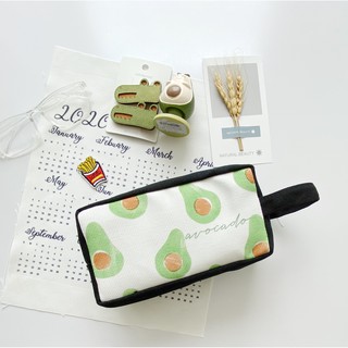 [Hình chụp thật] Bóp Viết Vải Canvas Bơ Avocado