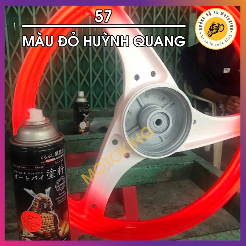 Combo Sơn Samurai màu đỏ huỳnh quang loại 2K chuẩn quy trình độ bền 5 năm 2K04 - UC1002 - 57 - 2K01