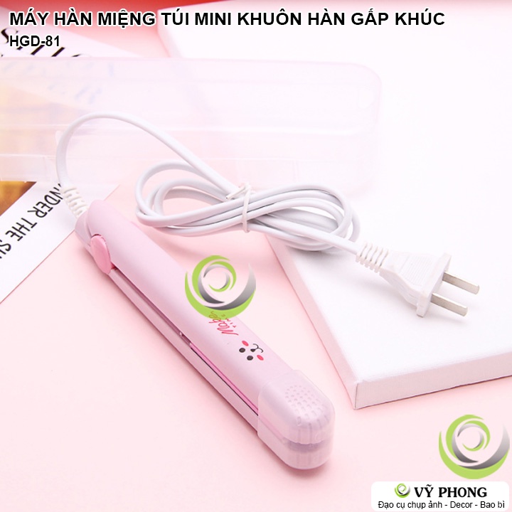 MÁY HÀN MIỆNG TÚI MINI CẦM TAY MÁY KẸP DẬP HÀN MIỆNG BAO BÌ NẾP GẤP NHỎ HGD-81