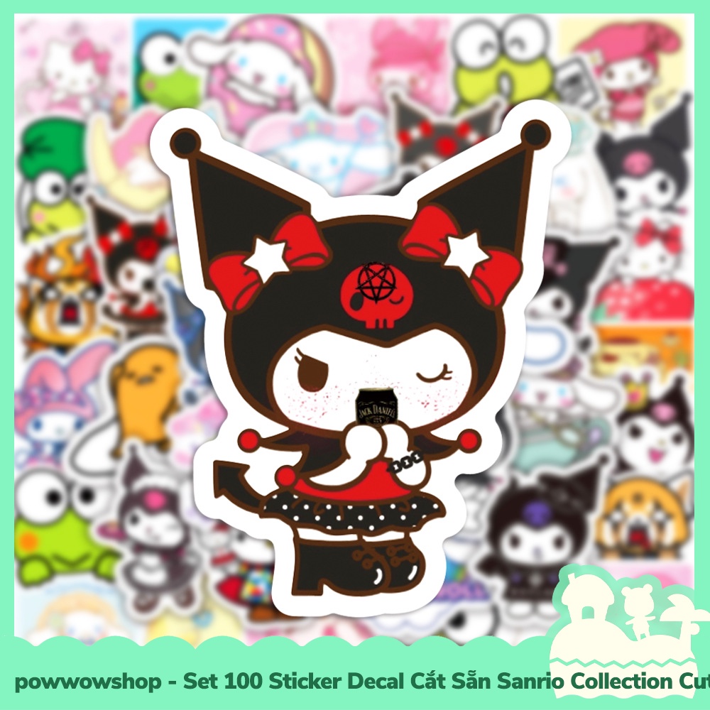 [Sẵn VN - Hỏa Tốc] Set 100 Sticker Mini Decal Dán Trang Trí Vật Dụng Mẫu Sanrio Family Collection Cute Days