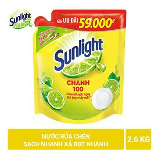 Nước rửa chén bát sunlight 2.6kg hương chanh gia phú