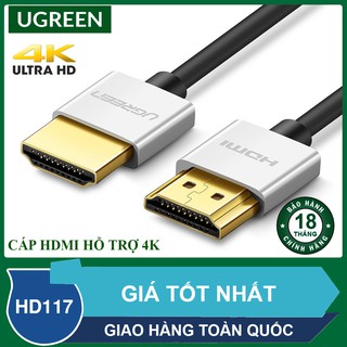 Cáp hdmi 2.0 chuẩn 4k sợi siêu nhỏ cao cấp - hdmi to hdmi chính hãng ugreen hd117
