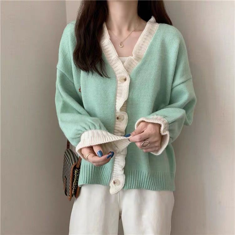Áo Sweater Tay Phồng Thiết Kế Mới Ngọt Ngào Thời Trang Dành Cho Nữ