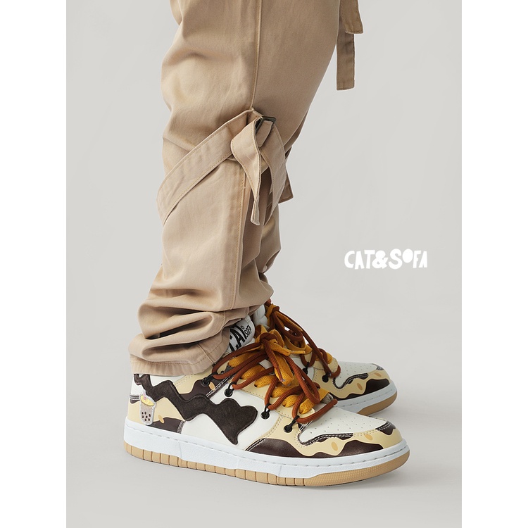 Giày Sneaker Cat&Sofa Chính Hãng - Giày Cat Sofa Trà Sữa Milk Tea Phong Cách Dunk low Đường Phố