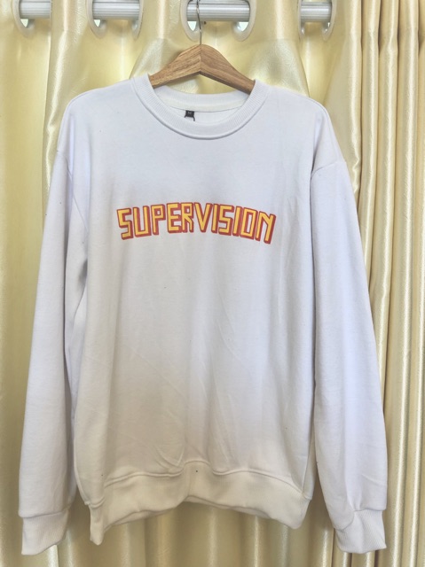 Nhập WAPCK111 giảm 25k đơn từ 200k - Áo Sweater SUPERVISION Trắng UNISEX | BigBuy360 - bigbuy360.vn