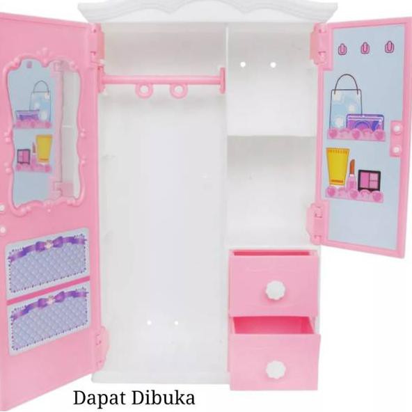 Tủ Quần Áo Đồ Chơi Búp Bê Barbie Đáng Yêu