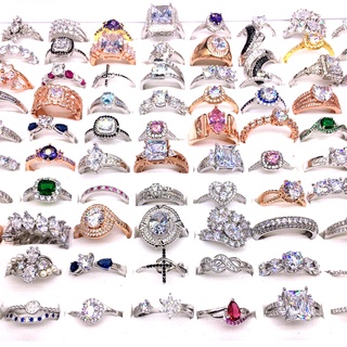 Set 30 nhẫn mạ vàng / bạc đính đá zircon sang trọng