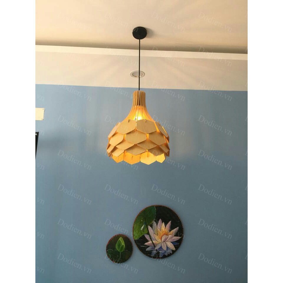 Đèn gỗ trang trí độc đáo mẫu hoa lài