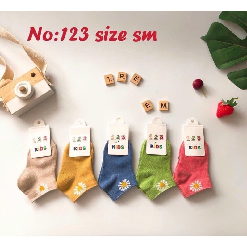 Set 10 đôi tất vớ trẻ em hoa cúc hotrend cho bé size 0 đến 3 tuổi