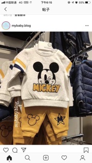 Bộ nỉ Mickey xám vàng