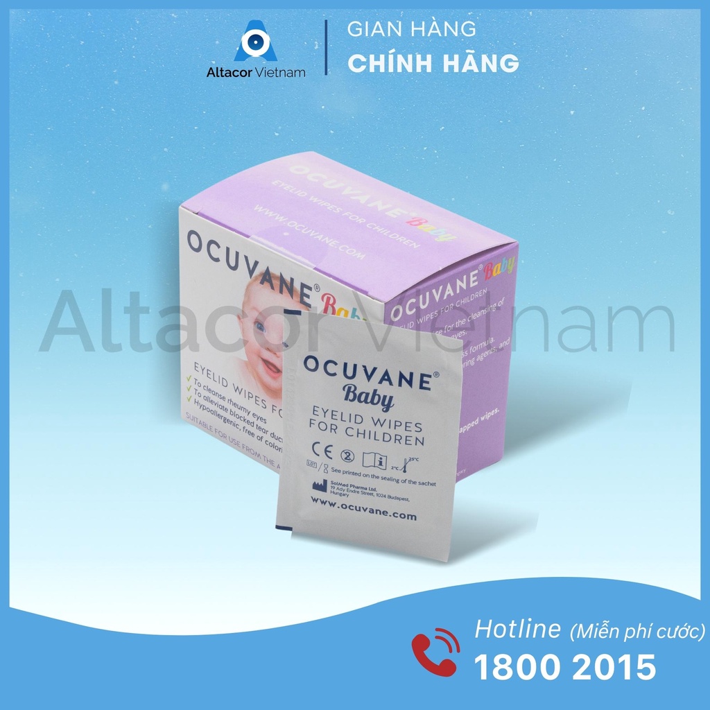 Miếng vệ sinh bờ mi Ocuvane® Baby từ 3 tháng tuổi trở lên - Hungary-