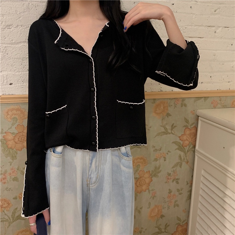 Áo Khoác Cardigan Cổ Tròn Thời Trang Mùa Thu Hàn Quốc Cho Nữ