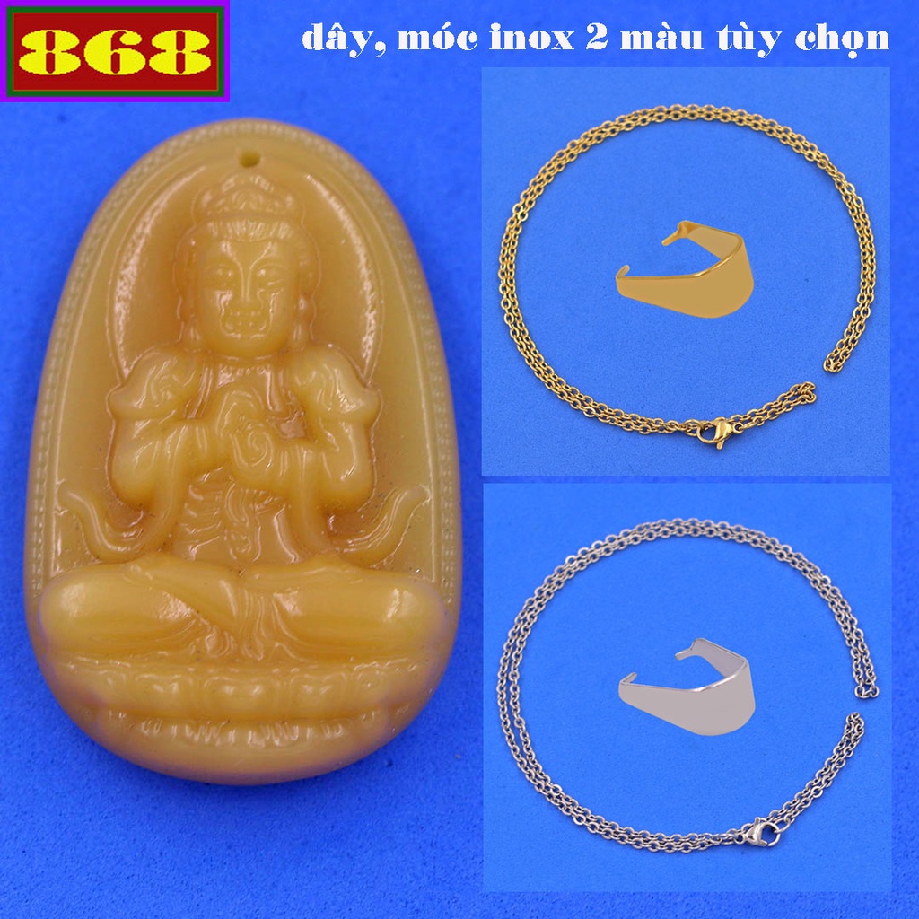 Vòng cổ mặt Phật Đại Nhật Như lai Vàng 3.6 cm HINTRVTAVB3 - Dây đeo inox - Mặt Đá Phong thủy đem lại bình a