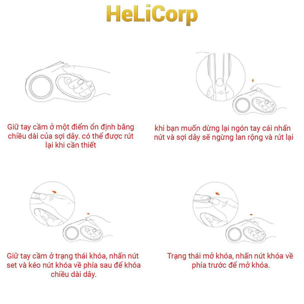 Dây Dắt Chó Đi Dạo Petkit Cao Cấp, tự rút gọn và không rối dây - HeLiCorp