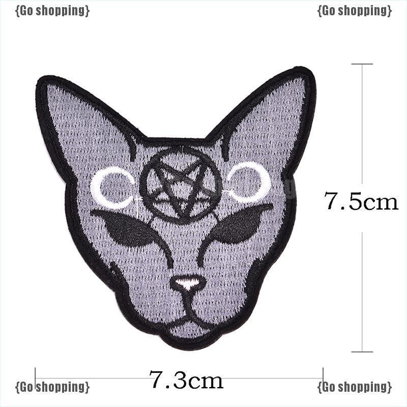 Set 2 miếng vá quần áo hình mèo gothic cá tính
