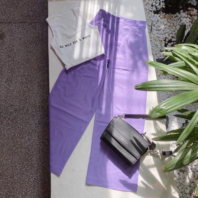 [Cực hot  ] Quần suông 1 cúc tím   [Sản phẩm bán chạy] | BigBuy360 - bigbuy360.vn