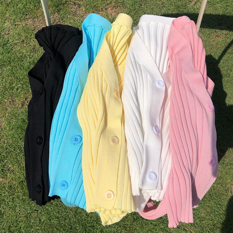 Set Áo Hai Dây + Áo Khoác Cardigan Màu Trơn Thời Trang Quyến Rũ Cho Nữ | BigBuy360 - bigbuy360.vn