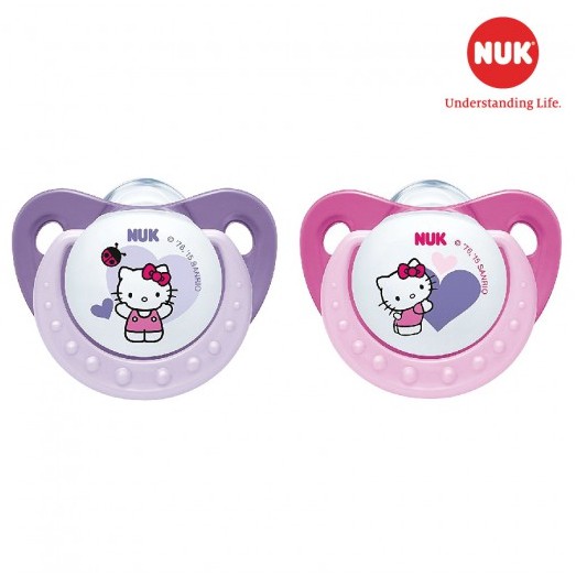 Bộ 2 ti giả Nuk silicone Hello Kitty Sleeptime 0-6m, 6018m