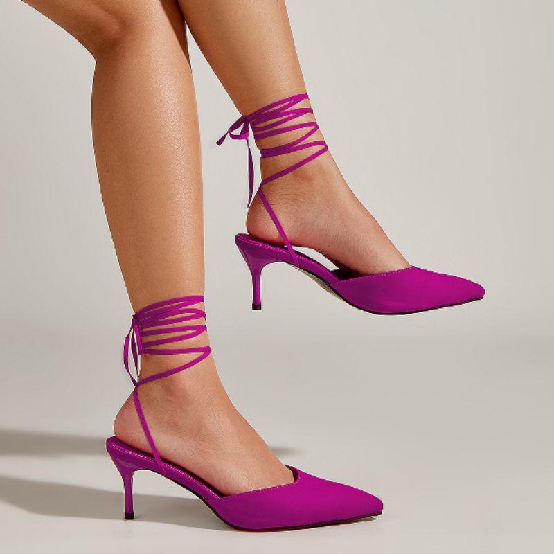 Zara Guốc vải có dây buộc cổ chân