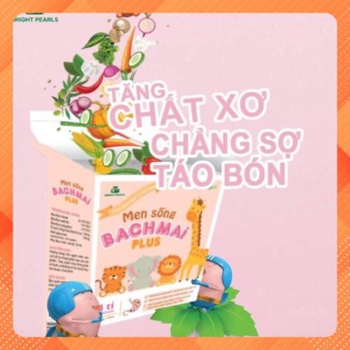 Men sống Bạch Mai Plus chứa chất xơ và 4 tỷ lợi khuẩn/táo bón/Rối loạn tiêu hóa/Biếng ăn hộp 15 ống, date 2023