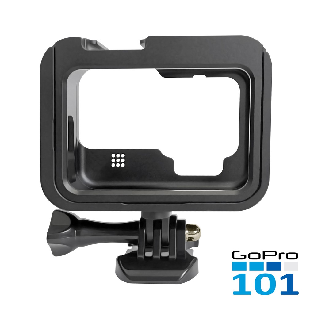 Case Nhôm CNC cho GoPro 9 Black màu đen có 2 chân ngàm gắn phụ kiện - GoPro101