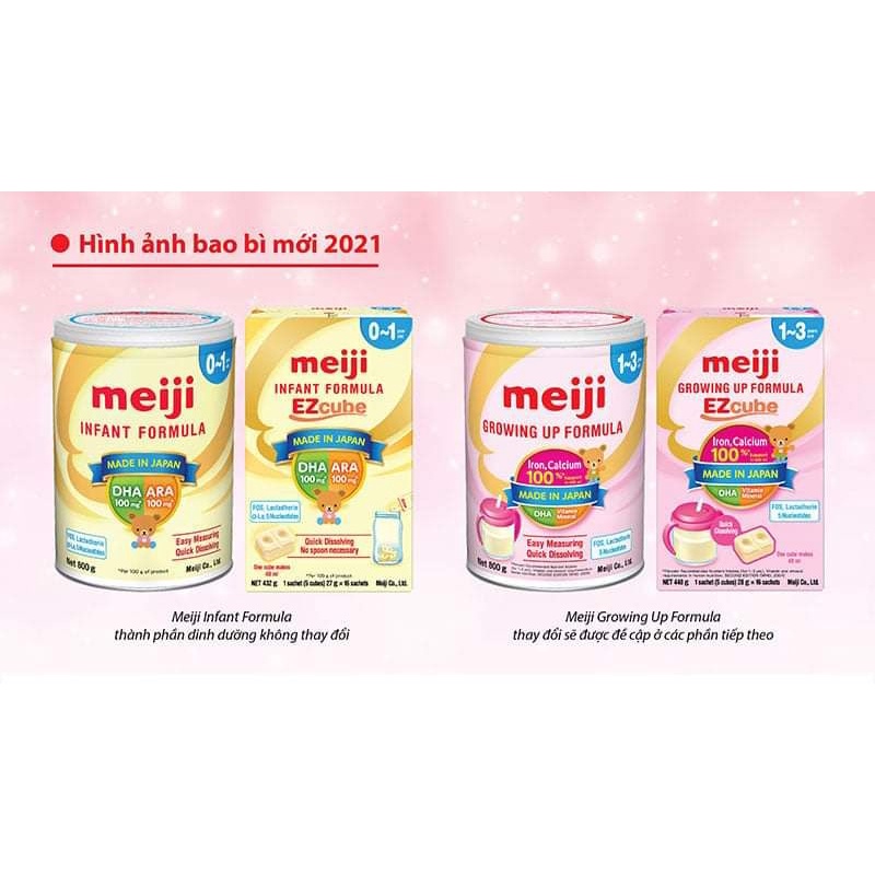 (Date T6/2023-Mẫu mới) Sữa Meiji thanh số 0 hàng nhập khẩu hộp 432g x 16 thanh