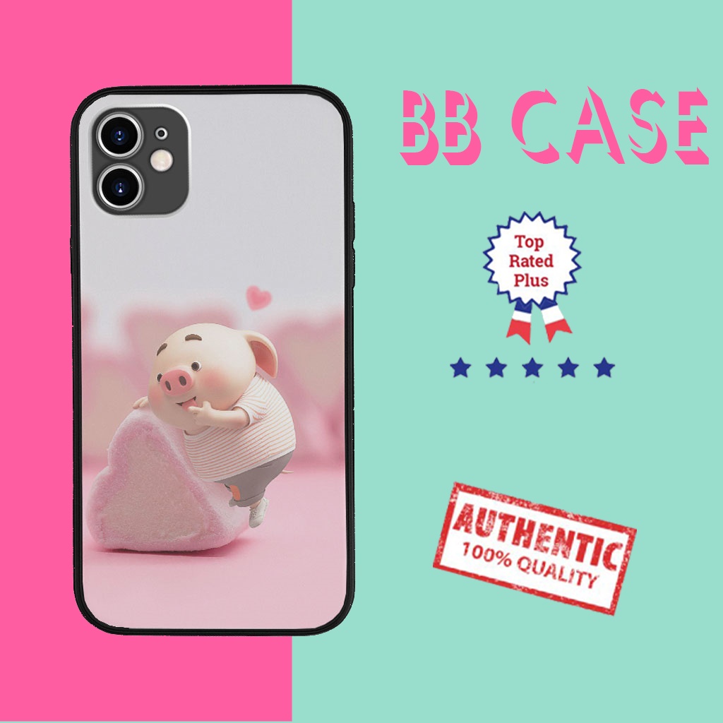 Ốp iphone bé heo chú lợn nếm bánh ngọt dễ thương cho Iphone 6 7 8 Plus 11 12 13 mini Pro Max X Xr PIG20210115