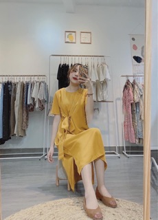 ĐẦM VÀNG SUÔNG NƠ EO KT