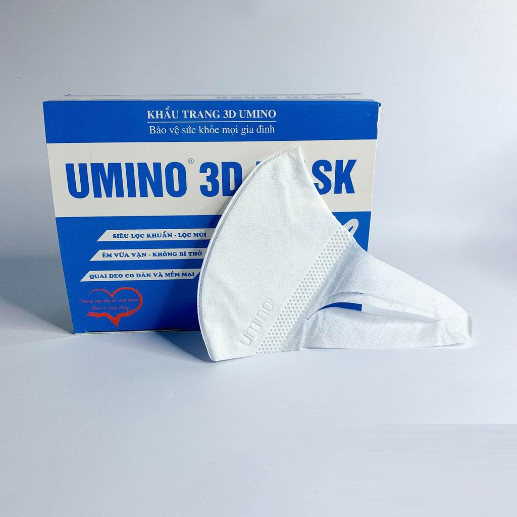 Hộp 50 chiếc Khẩu trang 3D Mask Umino màu trắng- Hàng chính hãng