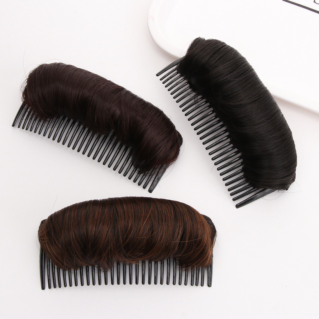 Set 1 / 3 Cài Tóc Đính Tóc Giả Bằng Sợi Tổng Hợp Nhiều Màu Sắc Tăng Chiều Cao